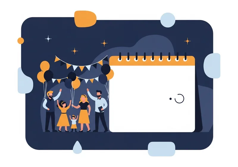 Événements et cérémonies — célébration familiale autour d'un calendrier