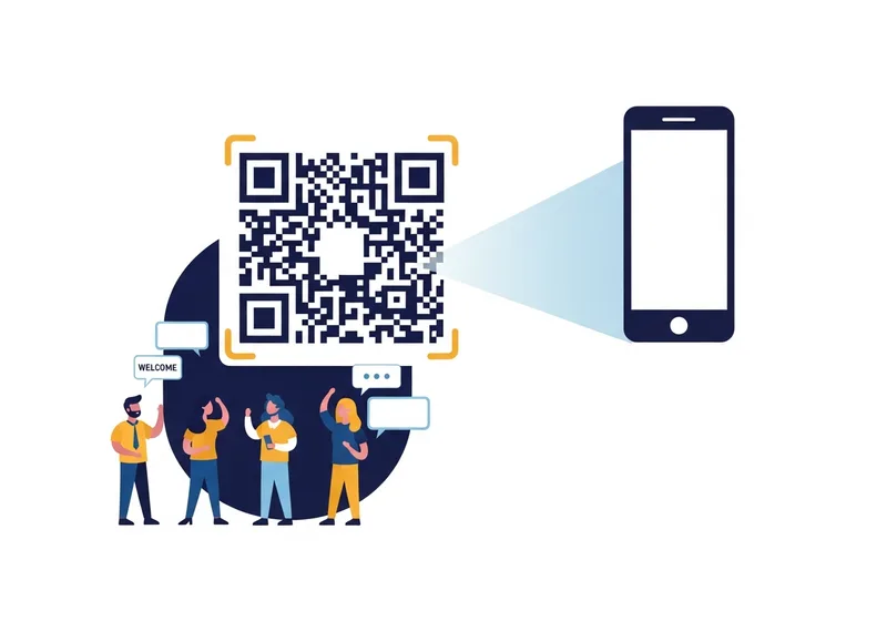 Rejoindre par QR code — smartphone scannant un QR code familial